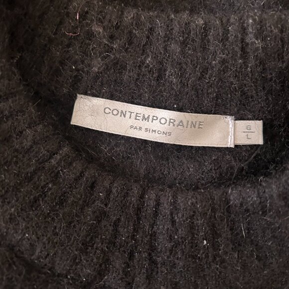 Simons Contemporaine Alpaca Wool Blend Sweater Black Women Large very soft! - Picture 4 of 8
